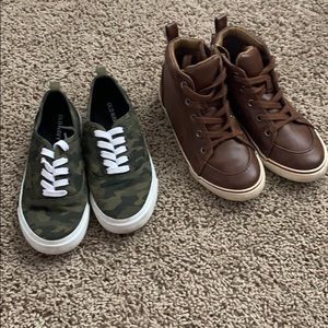Leather high tops, Camo sneakers, Native slip ons